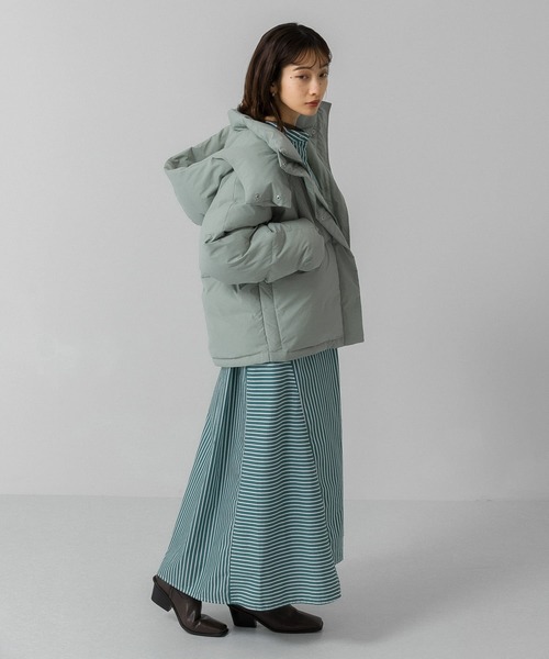 KBF(ケイビーエフ)の「ストライプシャツワンピース(ワンピース・レディース・ブラック/ブラウン/グリーン系その他・ONE)」の9枚目の写真