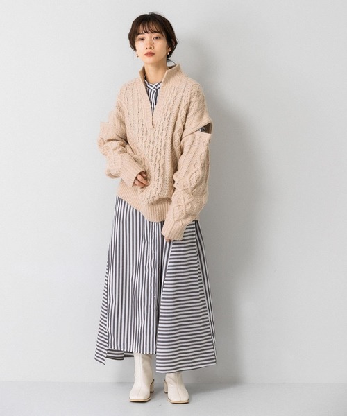 KBF(ケイビーエフ)の「ストライプシャツワンピース(ワンピース・レディース・ブラック/ブラウン/グリーン系その他・ONE)」の21枚目の写真