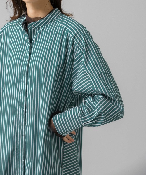 KBF(ケイビーエフ)の「ストライプシャツワンピース(ワンピース・レディース・ブラック/ブラウン/グリーン系その他・ONE)」の14枚目の写真