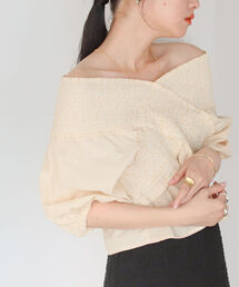 BeAMS DOT | 【WEB限定】BeAMS DOT/ オフショル ストライプブラウス(シャツ/ブラウス)
