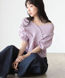 BeAMS DOT | 【WEB限定】BeAMS DOT/ オフショル ストライプブラウス(シャツ/ブラウス)