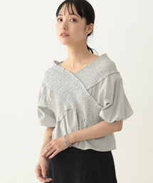 BeAMS DOT | 【WEB限定】BeAMS DOT/ オフショル ストライプブラウス(シャツ/ブラウス)