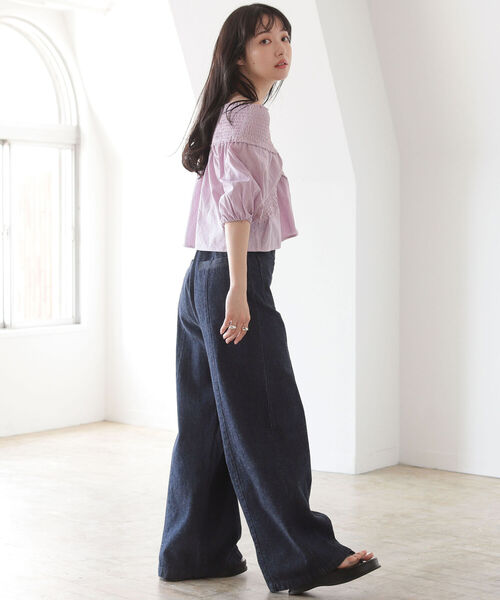 BeAMS DOT（ビームスドット）の「【WEB限定】BeAMS DOT/ オフショル ストライプブラウス（シャツ/ブラウス・レディース・ブラック/オレンジ/パープル系その他5・FREE）」の18枚目の写真