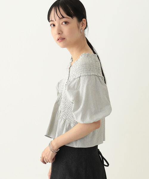 BeAMS DOT（ビームスドット）の「【WEB限定】BeAMS DOT/ オフショル ストライプブラウス（シャツ/ブラウス・レディース・ブラック/オレンジ/パープル系その他5・FREE）」の19枚目の写真