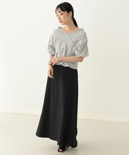 BeAMS DOT（ビームスドット）の「【WEB限定】BeAMS DOT/ オフショル ストライプブラウス（シャツ/ブラウス・レディース・ブラック/オレンジ/パープル系その他5・FREE）」の22枚目の写真