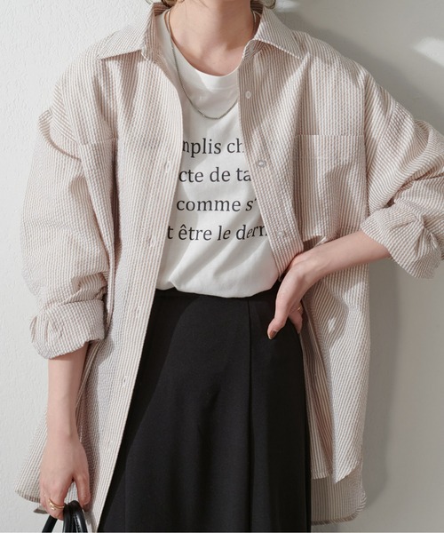 DISCOAT(ディスコート)の「【WEB限定】ポコポコシャツ(シャツ/ブラウス・レディース・ホワイト/ベージュ/ブルー・FREE)」の2枚目の写真