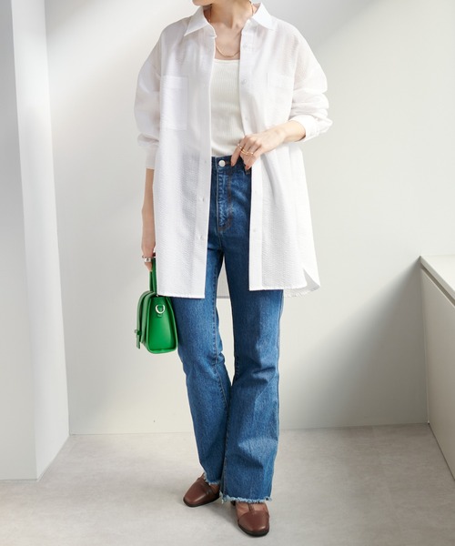 DISCOAT(ディスコート)の「【WEB限定】ポコポコシャツ(シャツ/ブラウス・レディース・ホワイト/ベージュ/ブルー・FREE)」の8枚目の写真