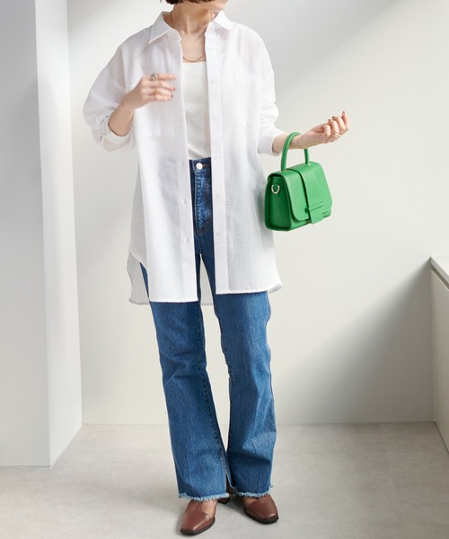 DISCOAT(ディスコート)の「【WEB限定】ポコポコシャツ(シャツ/ブラウス・レディース・ホワイト/ベージュ/ブルー・FREE)」の9枚目の写真