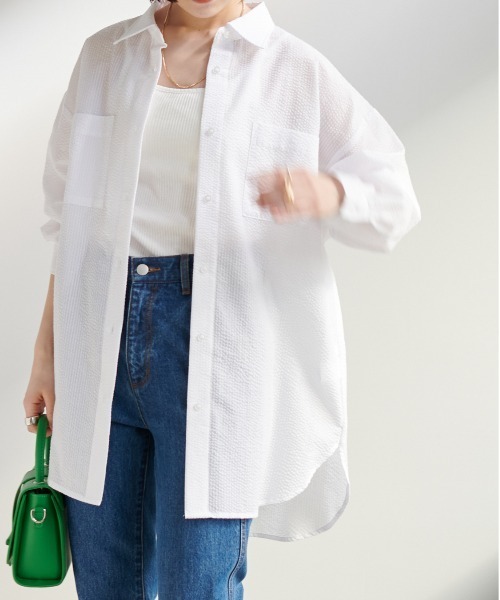 DISCOAT(ディスコート)の「【WEB限定】ポコポコシャツ(シャツ/ブラウス・レディース・ホワイト/ベージュ/ブルー・FREE)」の11枚目の写真