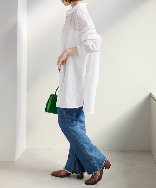 DISCOAT(ディスコート)の「【WEB限定】ポコポコシャツ(シャツ/ブラウス・レディース・ホワイト/ベージュ/ブルー・FREE)」の12枚目の写真