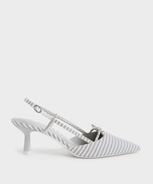 CHARLES & KEITH | ボウタイ ミッドヒールスリングバックパンプス / Bow-Tie Mid Heel Slingback Pumps(パンプス)