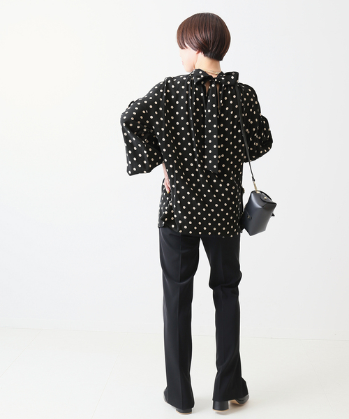 journal standard L'essage（ジャーナルスタンダードレサージュ）の「IPEKER ボウタイブラウス◆（シャツ/ブラウス・レディース・ブラック/ナチュラル/ピンク・FREE）」の6枚目の写真