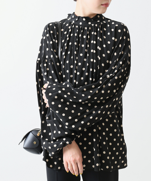 美品☆ジャーナルスタンダードレサージュ 洗える ドット柄 ボウタイブラウス 美品☆ジャーナルスタンダードレサージュ 洗える ドット柄
