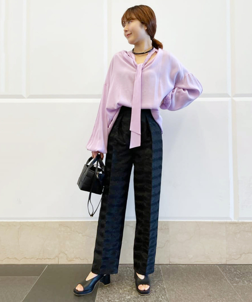 【タグ付き新品】2025★ジャーナルスタンダードレサージュ ブラウス ボウタイ シアーボウタイブラウス（シャツ／ブラウス）｜JOURNAL STANDARD L