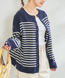 coen | 2WAYパネルボーダープルオーバー＆カーディガン(ニット/セーター)