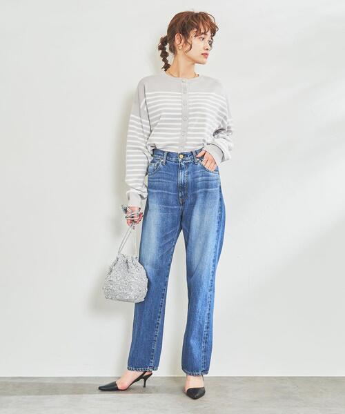 coen（コーエン）の「2WAYパネルボーダープルオーバー＆カーディガン（ニット/セーター・レディース・オフホワイト/ライトグレー/ネイビー・LARGE/MEDIUM）」の16枚目の写真