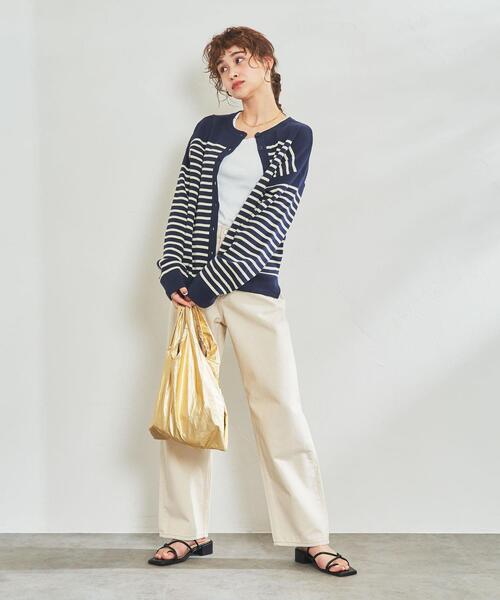 coen（コーエン）の「2WAYパネルボーダープルオーバー＆カーディガン（ニット/セーター・レディース・オフホワイト/ライトグレー/ネイビー・LARGE/MEDIUM）」の18枚目の写真