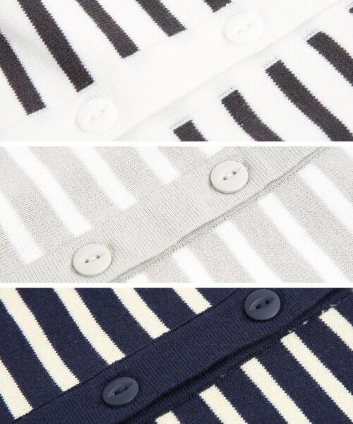 coen（コーエン）の「2WAYパネルボーダープルオーバー＆カーディガン（ニット/セーター・レディース・オフホワイト/ライトグレー/ネイビー・LARGE/MEDIUM）」の14枚目の写真