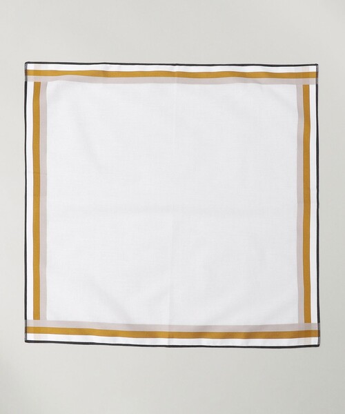 SHIPS（シップス）の「GRAZIINA:ホワイト グランド パイピング ポケットチーフ（ハンカチ/ハンドタオル・メンズ・レッド/ネイビー/イエロー・ONE SIZE）」の3枚目の写真