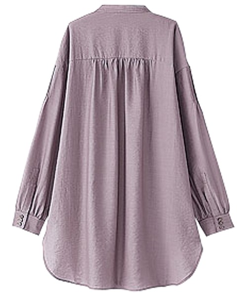 BELLUNA PLUS(ベルーナ)の「ビンテージ調素材ピンタック使いチュニック(チュニック・レディース・オフホワイト/ローズ/グレー系その他・MEDIUM/LARGE/X-LARGE)」の6枚目の写真