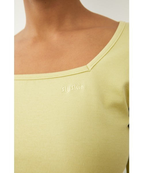 SLY（スライ）の「Sly Skin LOGO COMPACT L/T ロゴ コンパクト ロングスリーブ トップス（ルームウェア/パジャマ・レディース・ブラック/ブラウン/ライトイエロー・FREE）」の11枚目の写真