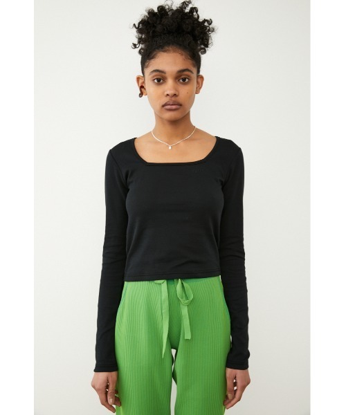 SLY（スライ）の「Sly Skin LOGO COMPACT L/T ロゴ コンパクト ロングスリーブ トップス（ルームウェア/パジャマ・レディース・ブラック/ブラウン/ライトイエロー・FREE）」の6枚目の写真