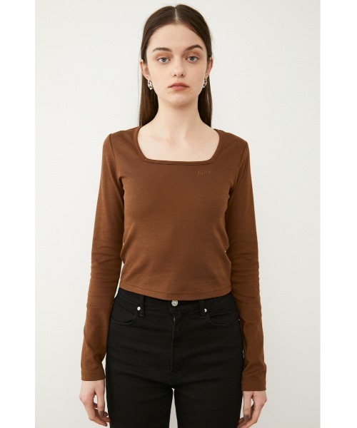 SLY（スライ）の「Sly Skin LOGO COMPACT L/T ロゴ コンパクト ロングスリーブ トップス（ルームウェア/パジャマ・レディース・ブラック/ブラウン/ライトイエロー・FREE）」の16枚目の写真