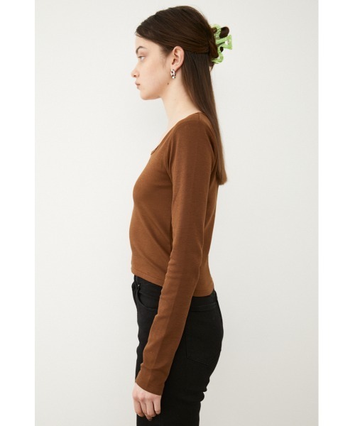 SLY（スライ）の「Sly Skin LOGO COMPACT L/T ロゴ コンパクト ロングスリーブ トップス（ルームウェア/パジャマ・レディース・ブラック/ブラウン/ライトイエロー・FREE）」の13枚目の写真