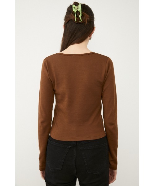 SLY（スライ）の「Sly Skin LOGO COMPACT L/T ロゴ コンパクト ロングスリーブ トップス（ルームウェア/パジャマ・レディース・ブラック/ブラウン/ライトイエロー・FREE）」の10枚目の写真