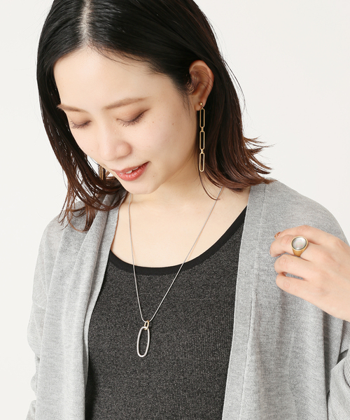 Simplicite(サンプリシテ)の「ダブルリングロングネックレス(ネックレス・レディース・シルバー/ゴールド・FREE)」の3枚目の写真