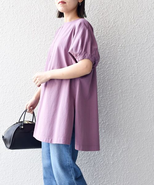 SHIPS(シップス)の「【ZOZO限定】〈洗濯機可能〉オーガニックコットンダーツスリーブチュニック◆(Tシャツ/カットソー・レディース・チャコールグレー/ブラック/パープル/オフホワイト/オレンジ/ライトオリーブ・ONE SIZE)」の1枚目の写真