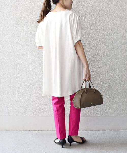 SHIPS(シップス)の「【ZOZO限定】〈洗濯機可能〉オーガニックコットンダーツスリーブチュニック◆(Tシャツ/カットソー・レディース・チャコールグレー/ブラック/パープル/オフホワイト/オレンジ/ライトオリーブ・ONE SIZE)」の12枚目の写真