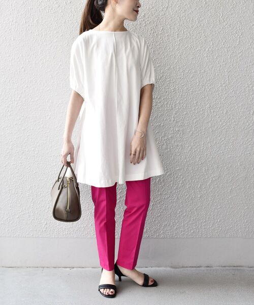 SHIPS(シップス)の「【ZOZO限定】〈洗濯機可能〉オーガニックコットンダーツスリーブチュニック◆(Tシャツ/カットソー・レディース・チャコールグレー/ブラック/パープル/オフホワイト/オレンジ/ライトオリーブ・ONE SIZE)」の13枚目の写真