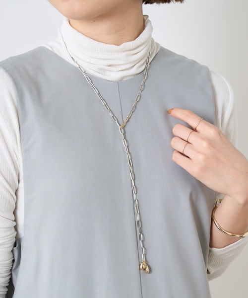 Omekashi（オメカシ）の「2ポイントチェーンネックレス（ネックレス・レディース・シルバー・ONE SIZE）」の2枚目の写真