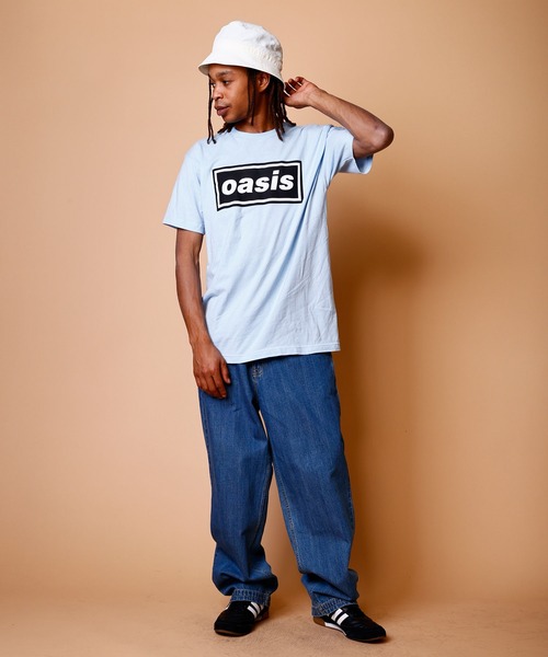 MUSIC TEE（ミュージックティー）の「S/S TEE "OASIS LOGO" / ショートスリーブ T "オアシス ロゴ”（Tシャツ/カットソー・メンズ・ライトブルー/ブラック・MEDIUM/LARGE/X-LARGE/SMALL）」の3枚目の写真