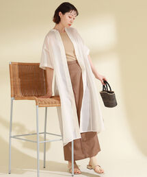 Ray BEAMS | Ray BEAMS / オーガンジー シャツ ワンピース(シャツワンピース)