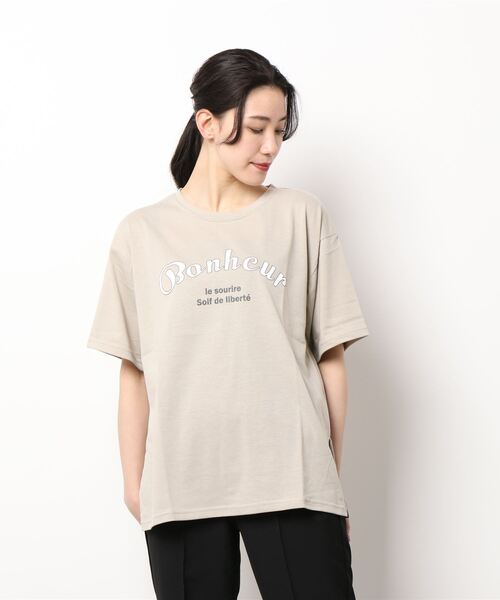 KOBE LETTUCE（コウベレタス）の「ロゴプリントTシャツ[C6053]（Tシャツ/カットソー・レディース・ブラック/グレイッシュベージュ/オフホワイト・FREE）」の3枚目の写真