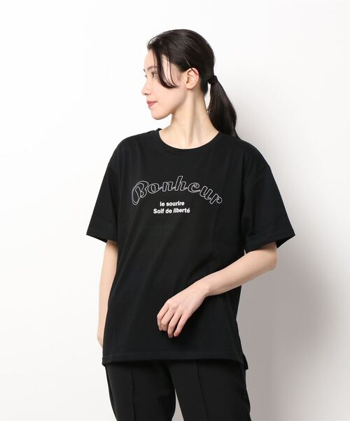 KOBE LETTUCE（コウベレタス）の「ロゴプリントTシャツ[C6053]（Tシャツ/カットソー・レディース・ブラック/グレイッシュベージュ/オフホワイト・FREE）」の2枚目の写真