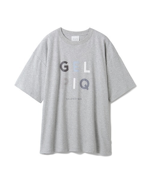 gelato pique(ジェラートピケ)の「【UNISEX】ワンポイントロゴビッグTシャツ(Tシャツ/カットソー・レディース・グレー/オフホワイト・M-L/S-M)」の1枚目の写真