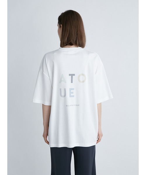 gelato pique(ジェラートピケ)の「【UNISEX】ワンポイントロゴビッグTシャツ(Tシャツ/カットソー・レディース・グレー/オフホワイト・M-L/S-M)」の3枚目の写真