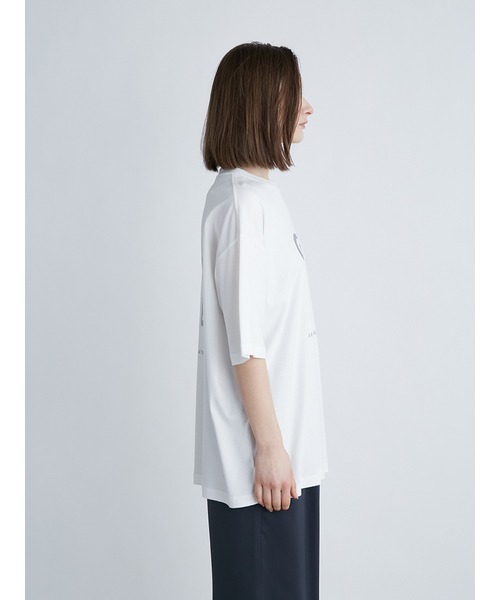 gelato pique(ジェラートピケ)の「【UNISEX】ワンポイントロゴビッグTシャツ(Tシャツ/カットソー・レディース・グレー/オフホワイト・M-L/S-M)」の4枚目の写真