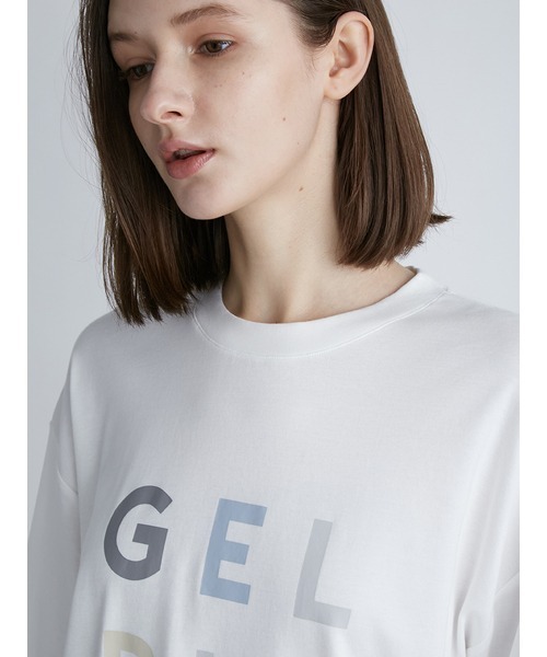 gelato pique(ジェラートピケ)の「【UNISEX】ワンポイントロゴビッグTシャツ(Tシャツ/カットソー・レディース・グレー/オフホワイト・M-L/S-M)」の5枚目の写真