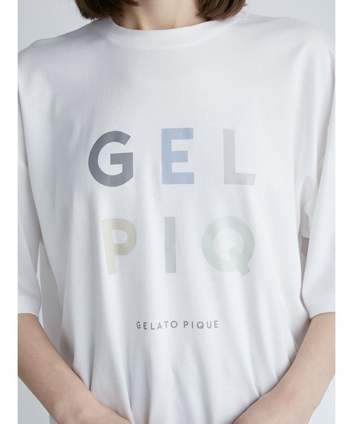 gelato pique(ジェラートピケ)の「【UNISEX】ワンポイントロゴビッグTシャツ(Tシャツ/カットソー・レディース・グレー/オフホワイト・M-L/S-M)」の6枚目の写真