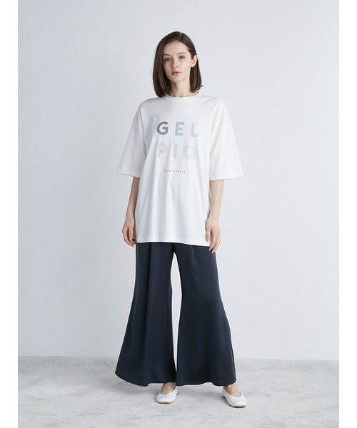gelato pique(ジェラートピケ)の「【UNISEX】ワンポイントロゴビッグTシャツ(Tシャツ/カットソー・レディース・グレー/オフホワイト・M-L/S-M)」の11枚目の写真