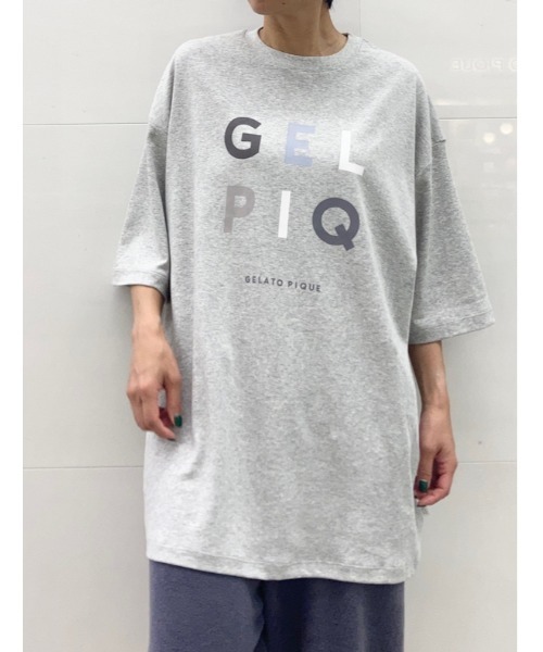 gelato pique(ジェラートピケ)の「【UNISEX】ワンポイントロゴビッグTシャツ(Tシャツ/カットソー・レディース・グレー/オフホワイト・M-L/S-M)」の21枚目の写真
