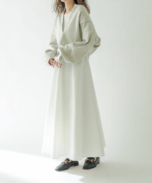 mystic（ミスティック）の「フレアタンクワンピースSET（ワンピース・レディース・ブラック/オフホワイト・1/2）」の2枚目の写真