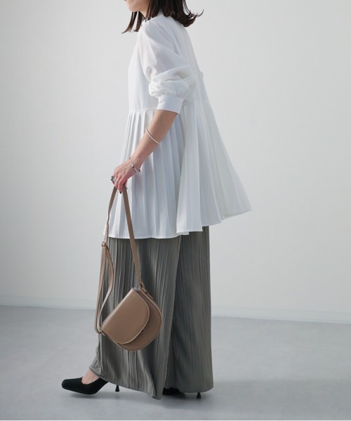 sakishimatokyo（サキシマトーキョー）の「プリーツワイドロングパンツ（その他パンツ・レディース・アイボリー/ブルー/ブラック/ベージュ/チャコールグレー・FREE）」の14枚目の写真