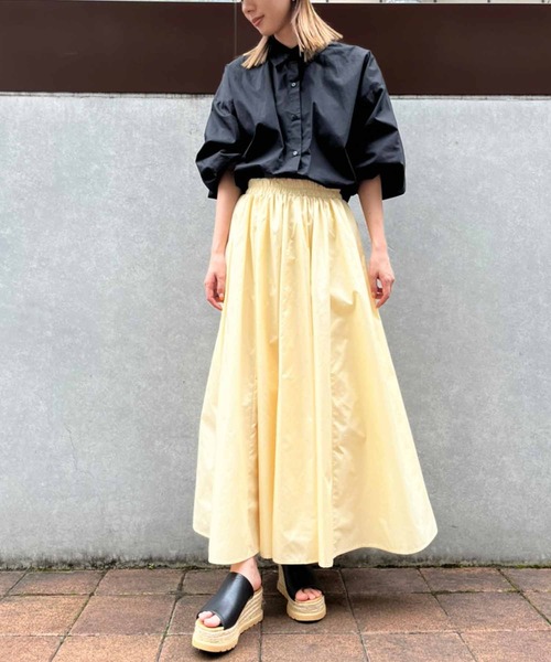Settimissimo(セッティミッシモ)の「タフタフレアマキシスカート(スカート・レディース・ブラック/ピンク/ベージュ系その他・FREE)」の22枚目の写真