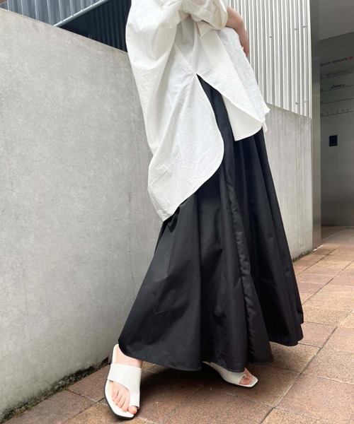 Settimissimo(セッティミッシモ)の「タフタフレアマキシスカート(スカート・レディース・ブラック/ピンク/ベージュ系その他・FREE)」の15枚目の写真