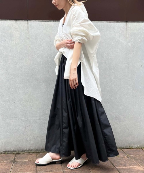 Settimissimo(セッティミッシモ)の「タフタフレアマキシスカート(スカート・レディース・ブラック/ピンク/ベージュ系その他・FREE)」の11枚目の写真